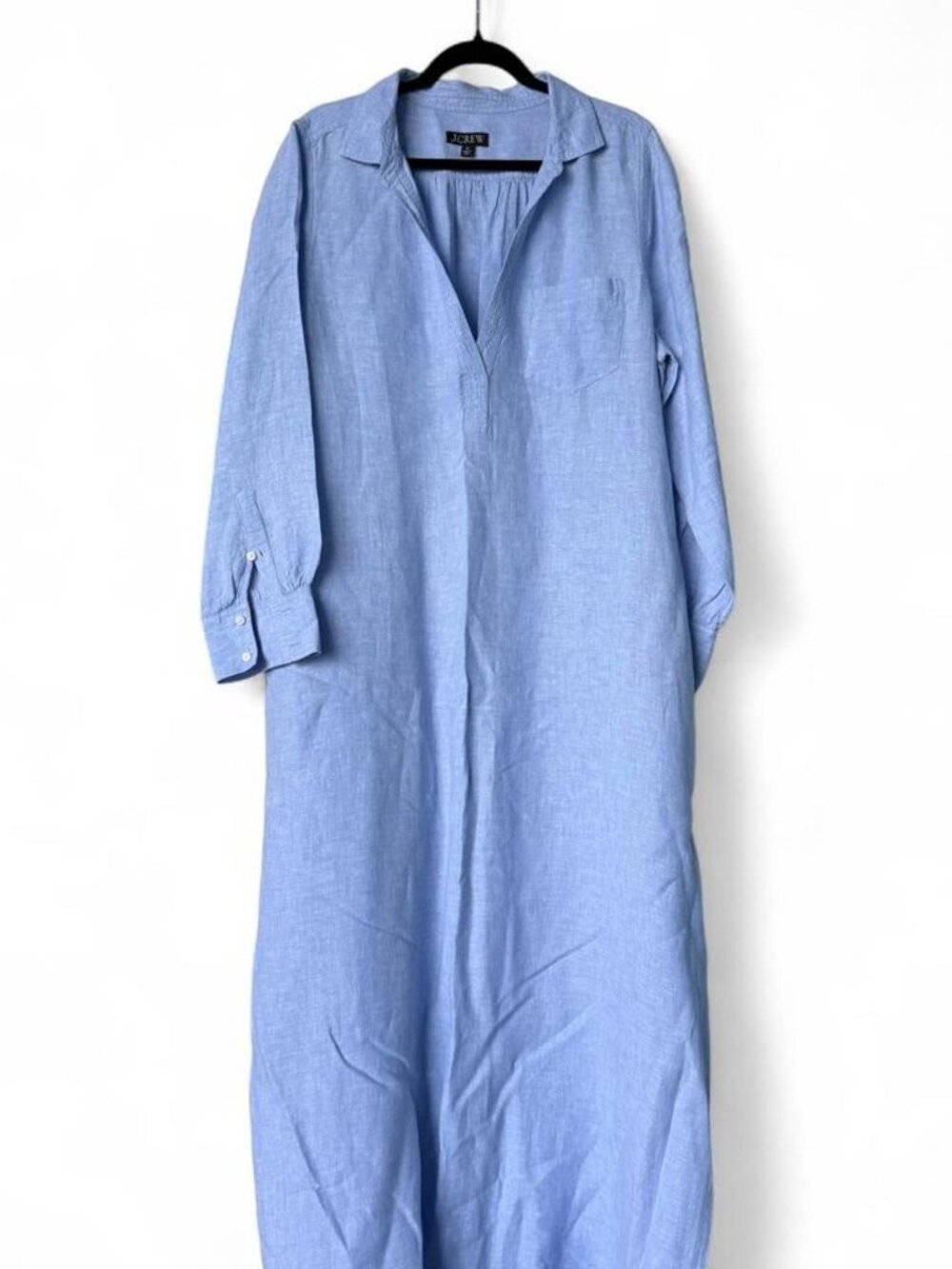 j crew blue maxi dress J.Crew Linen dipped waist